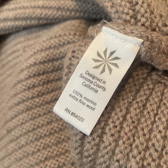Athleta Taupe Lodge Sweater 100% Merino Wool - Picture 4 of 4